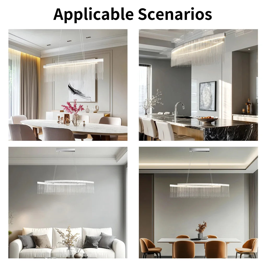 Modern Crystal Chandelier Pendant Light Fixture for Dining Room