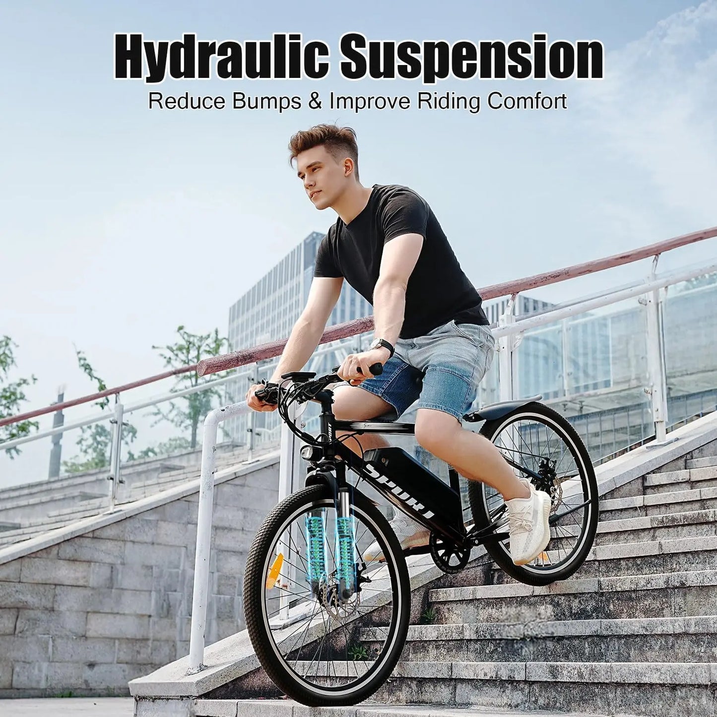 Electric Mountain Bike 750W Motor Removable Battery 25MPH Adult Ebike