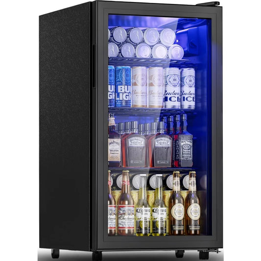 Beverage Refrigerator 128 Can Mini Fridge Cooler for Home Office Bar