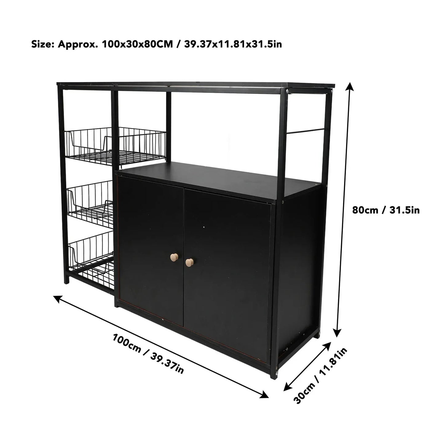 Ljustra Kitchen Storage Cabinet Multifunctional Sideboard Organizer Rack