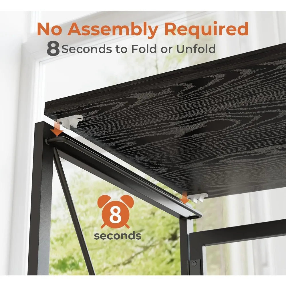 Folding Desk Portable Computer Table Space Saving Home Office Use