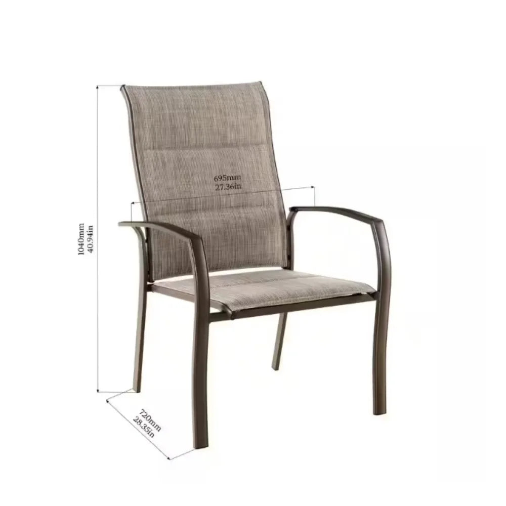 Patio Stackable Chairs Set for 2 Metal Outdoor Dining Chairs Lawn Garden