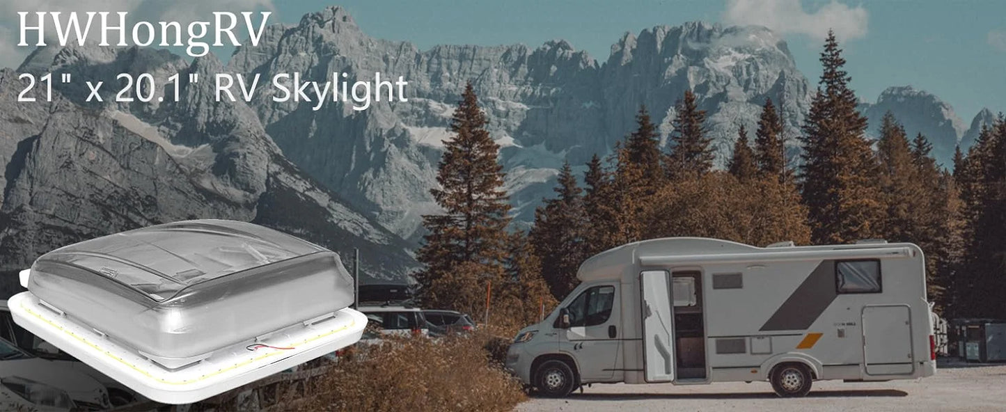 Camper Window RV Skylight with LED Sun Blinds Screen for Trailers