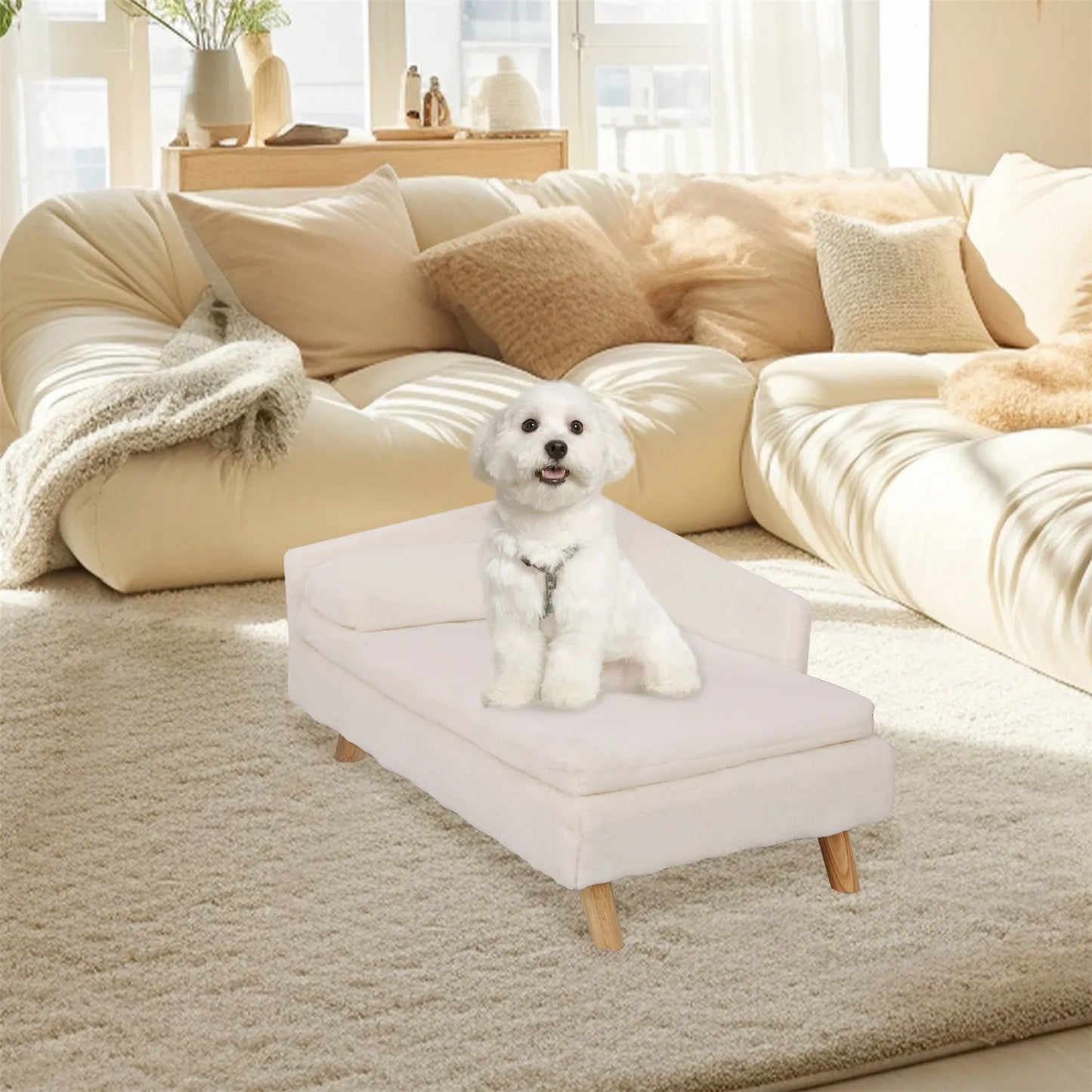 Elevated Pet Bed Nordic Pet Sofa Bed Waterproof Cozy Pad Small Dog Cat