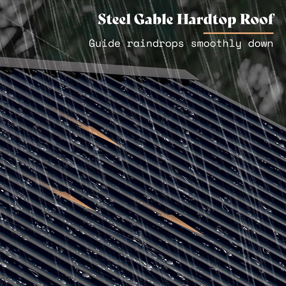 13x15 ft Spruce Wood Gazebo Outdoor Pavilion with Bar Storage