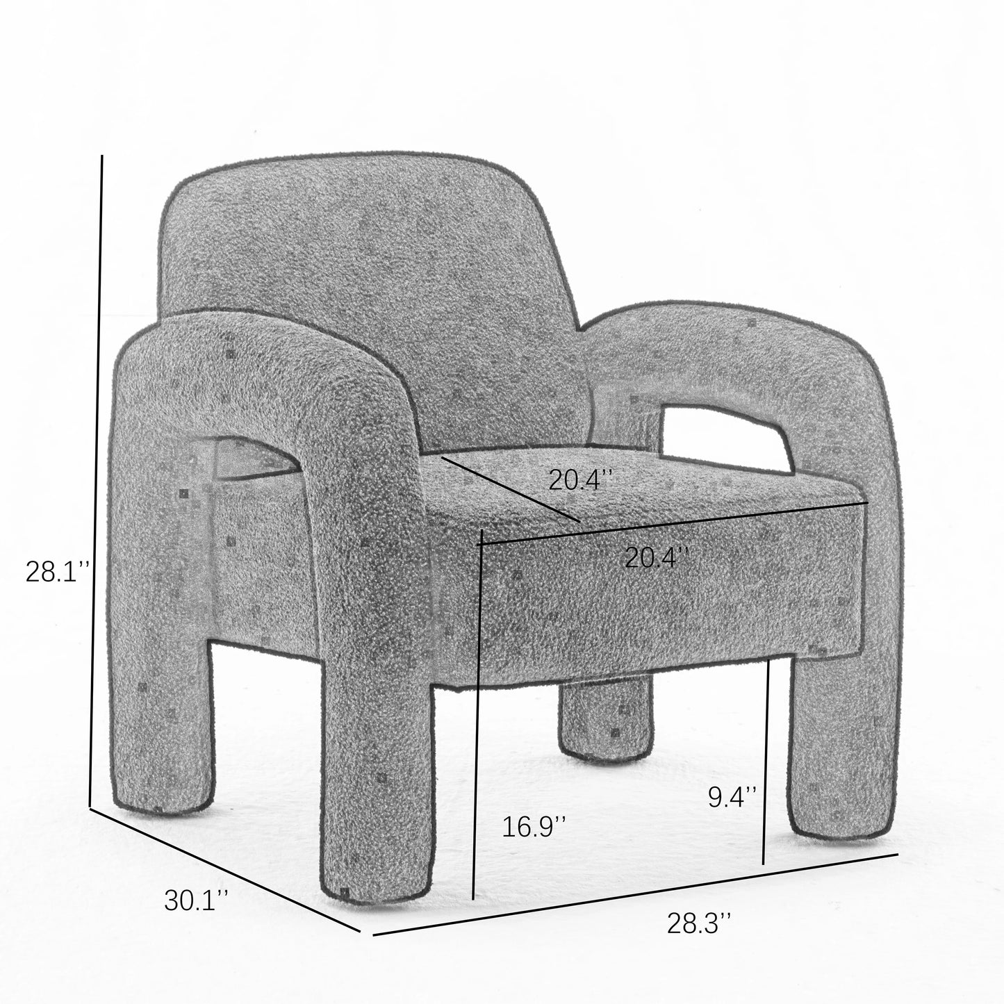 SEYNAR Mid-Century Modern Accent Chair Velvet Upholstered Living Room