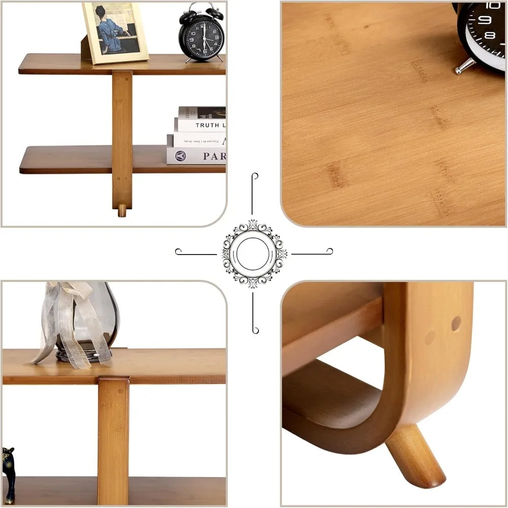 Bamboo TV Stand for 65'' TVs Modern Storage Accent Media Console