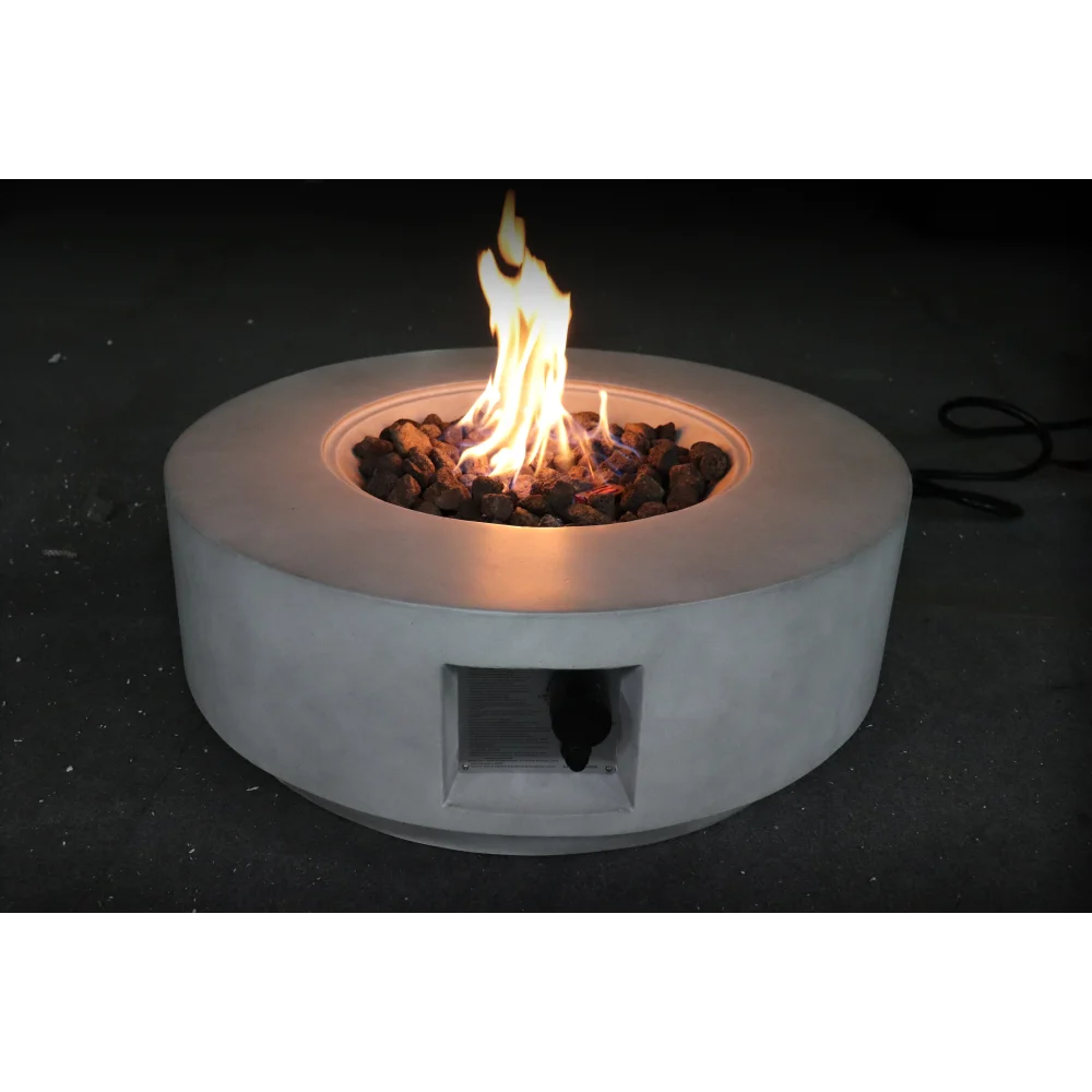 30" Outdoor Fire Pit Table Concrete Propane Natural Gas 40000 BTU