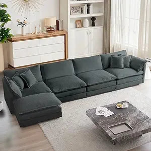 Modular Sectional Sofa 146.5 Inch L Shaped Couch 4-Seater Living Room
