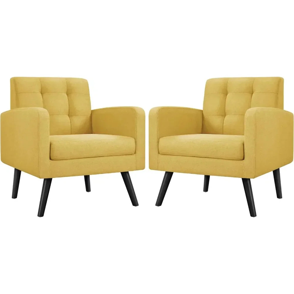 Mid-Century Modern Upholstered Armchair Living Room Chair Button Tufted