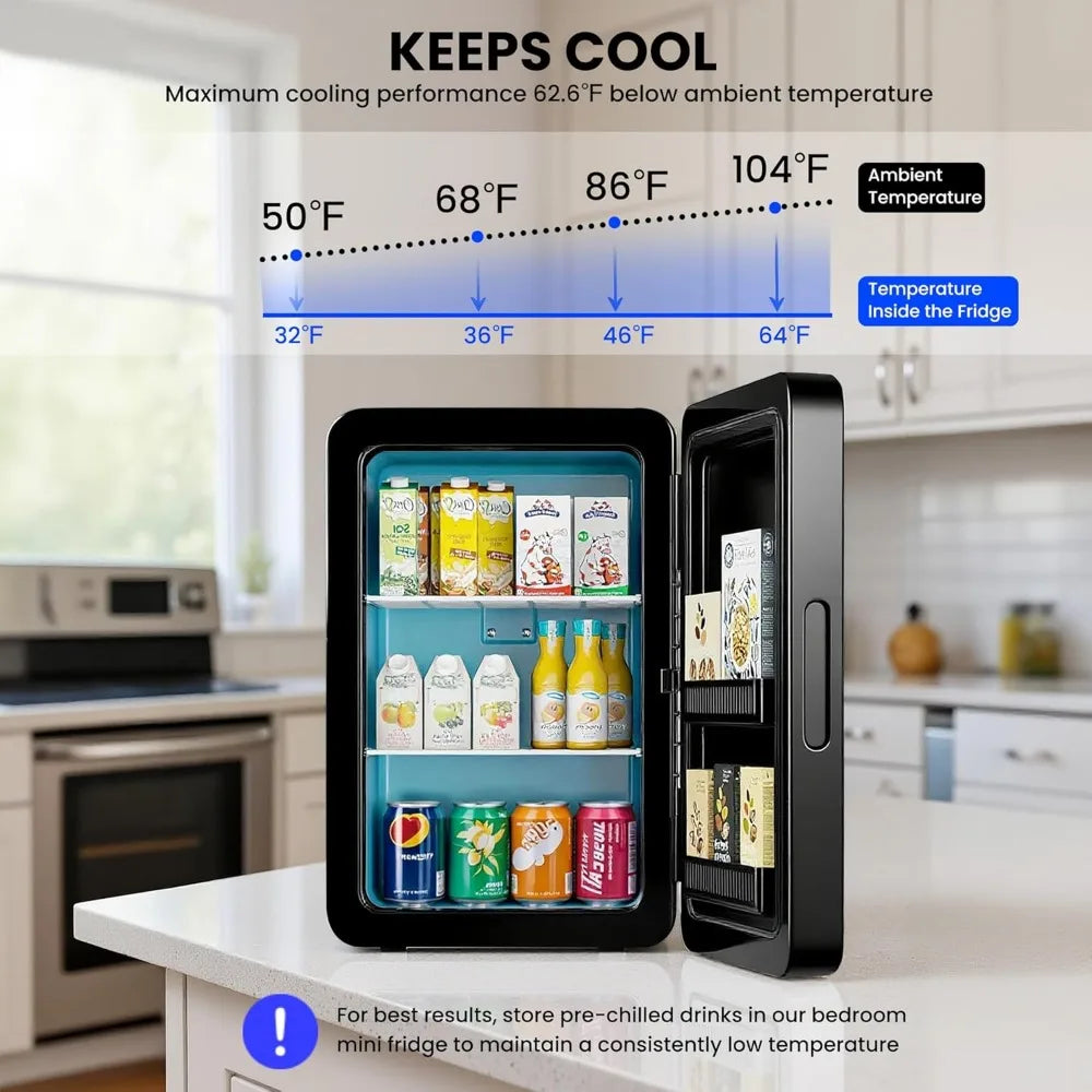 Mini Fridge 22L Portable Cooler Warmer for Bedroom Office Car Travel