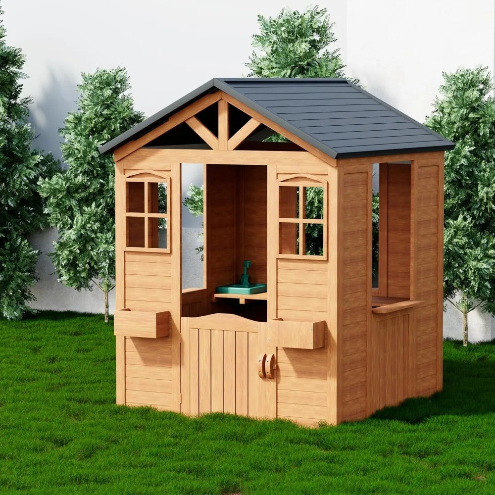 Ljustra All Spruce Outdoor Kids Playhouse Wooden Playhouse Ages 3-10