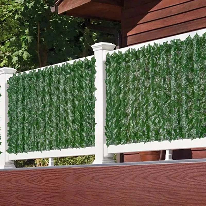Artificial Ivy Hedge Fence Panels Faux Privacy Screen for Garden Balcony