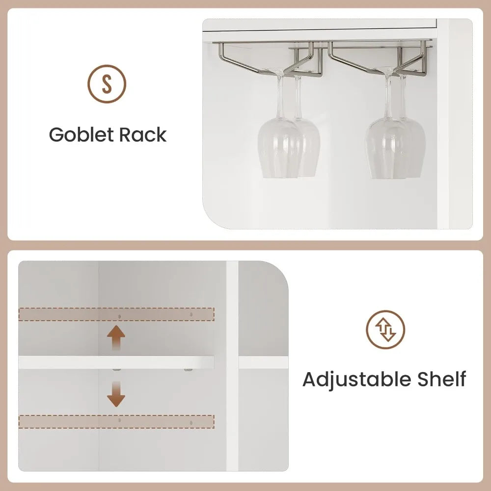 Buffet Cabinet Storage Charging Station Farmhouse Sideboard 72"