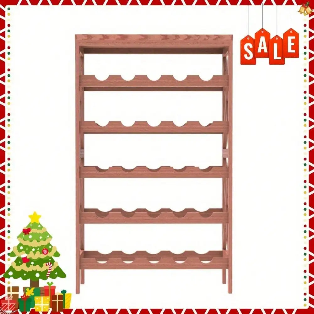 Ljustra 25 Bottle Freestanding 5-Layer Wine Rack with Top Shelf Display