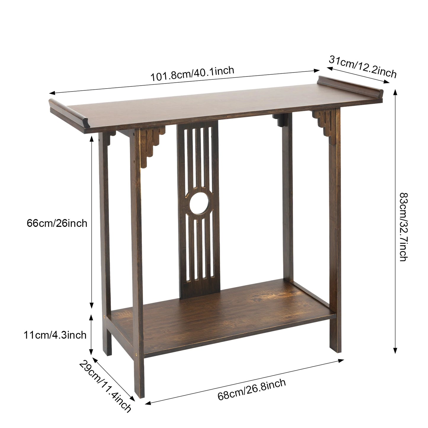 Ljustra 102cm Bamboo Entryway Table Modern Console for Home Decor