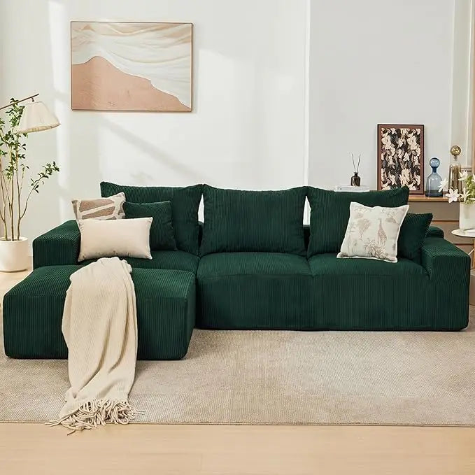 Luxury Modular 110" Sectional Sofa L-Shaped Cloud Couch Chaise Lounge