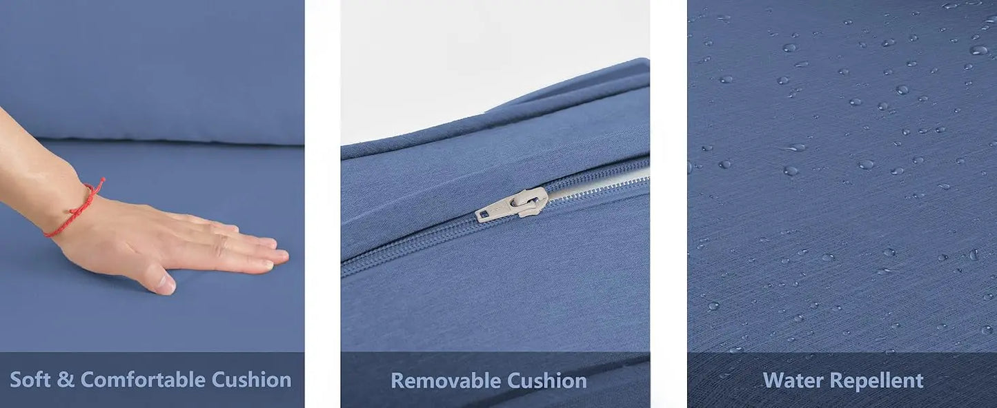 Ljustra Aluminum Patio Furniture Set Fire Pit Table Swivel Chairs Sofa