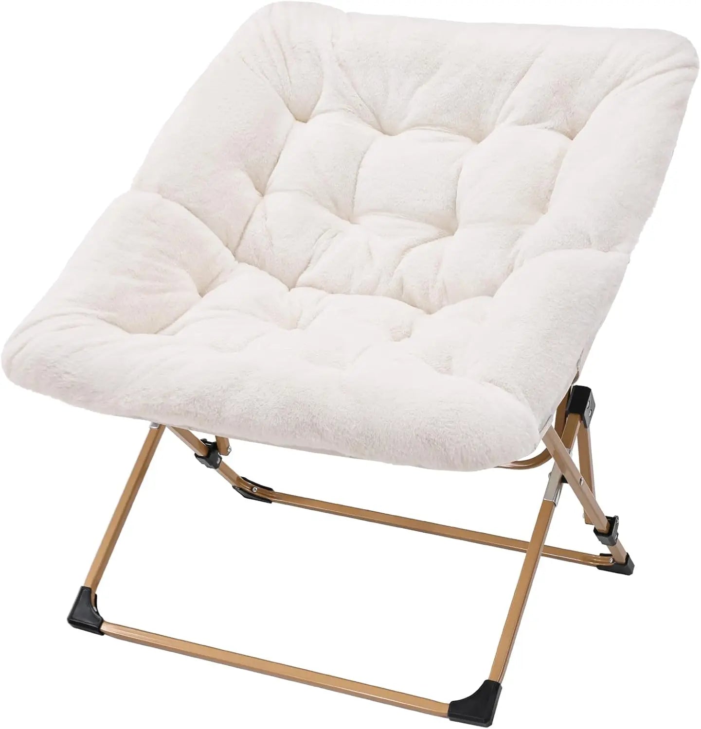 Comfy Faux Fur Folding Lounge Chair for Bedroom Living Room Dorms