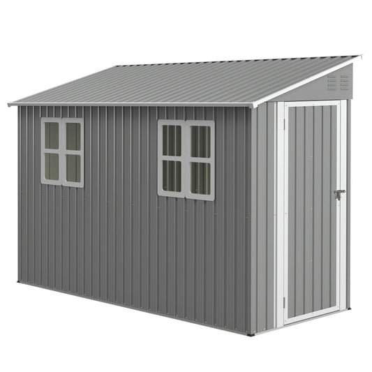 Galvanized Steel Outdoor Shed Weatherproof Lockable Storage Tools Bikes Pets