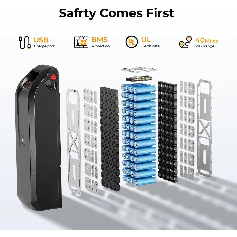 EB5 Electric Bike 500W Motor 20MPH 40Miles Commuting Mountain Bike