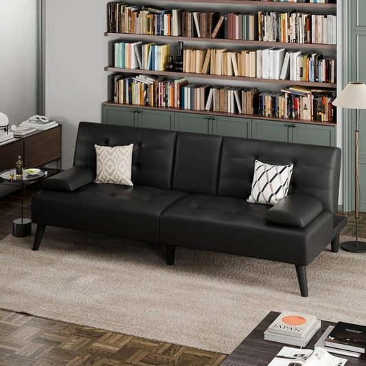 Ljustra Sofa Bed Multifunctional Lounge Chair with Cup Holder and Adjustable Armrests