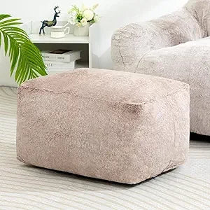 15 Inch Bean Bag Ottoman Pouf Memory Foam Footstool Accent Stool