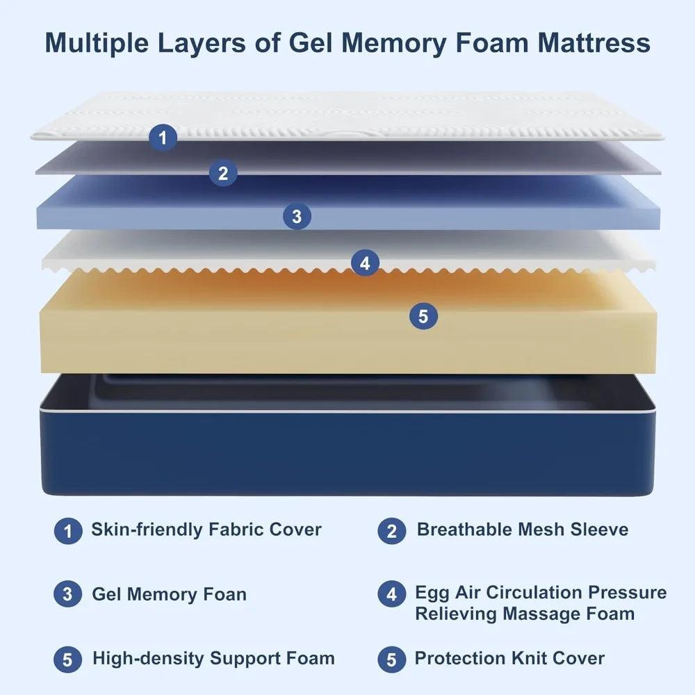 Ljustra 10 Inch Firm Queen Mattress Cooling Memory Foam Pressure Relief