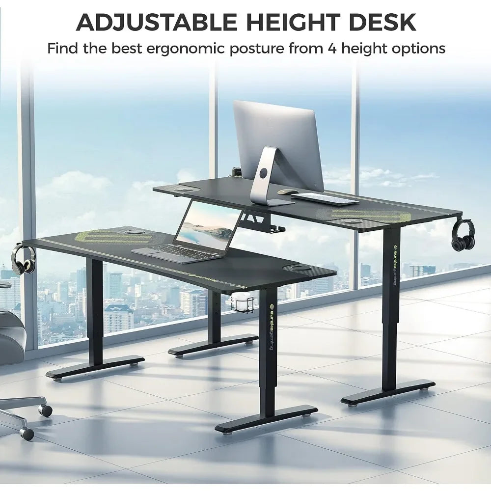 63 Inch Adjustable Computer Desk Gaming Desk Home Office Studio Table