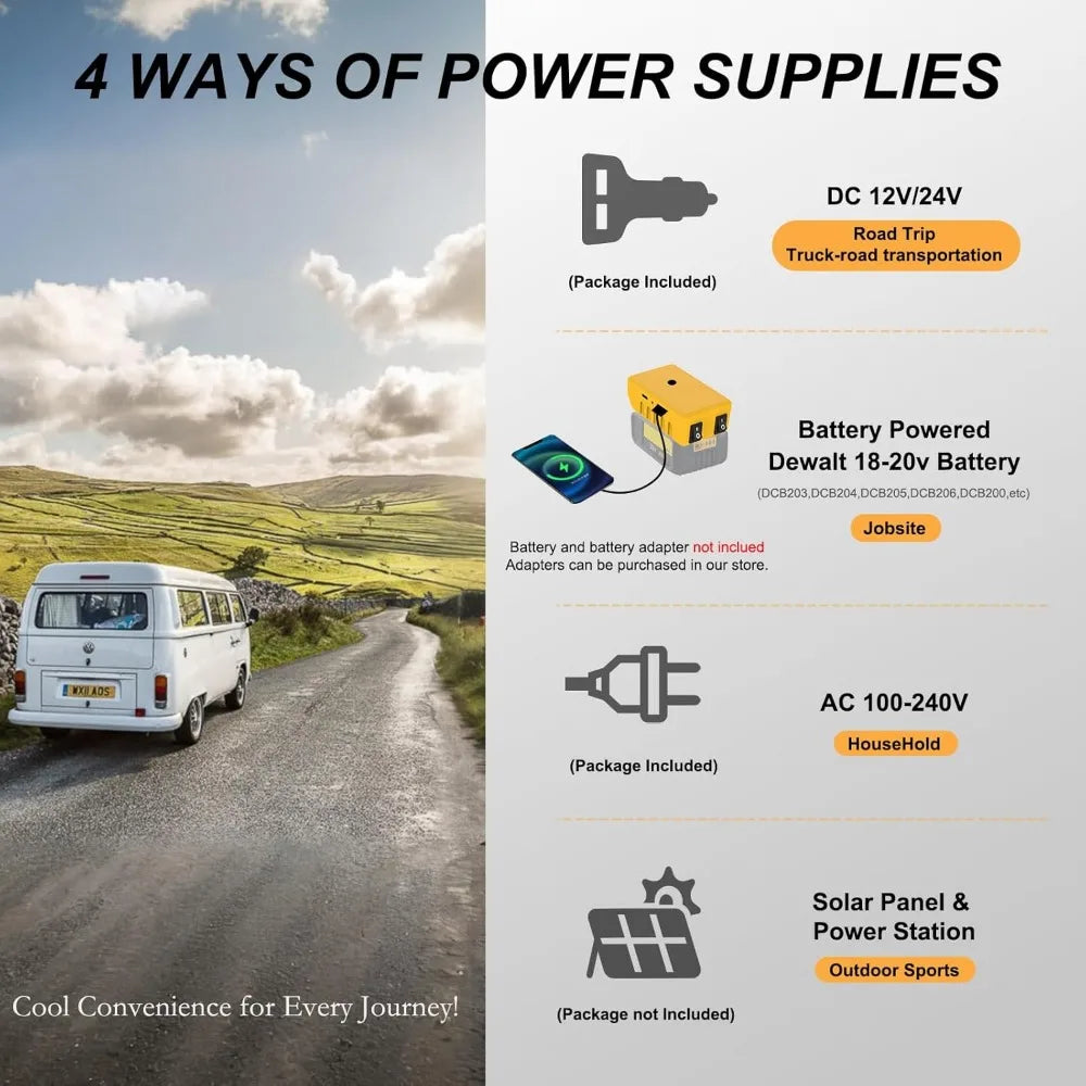 Portable 12V Car Refrigerator Electric Cooler Freezer 28 Quart