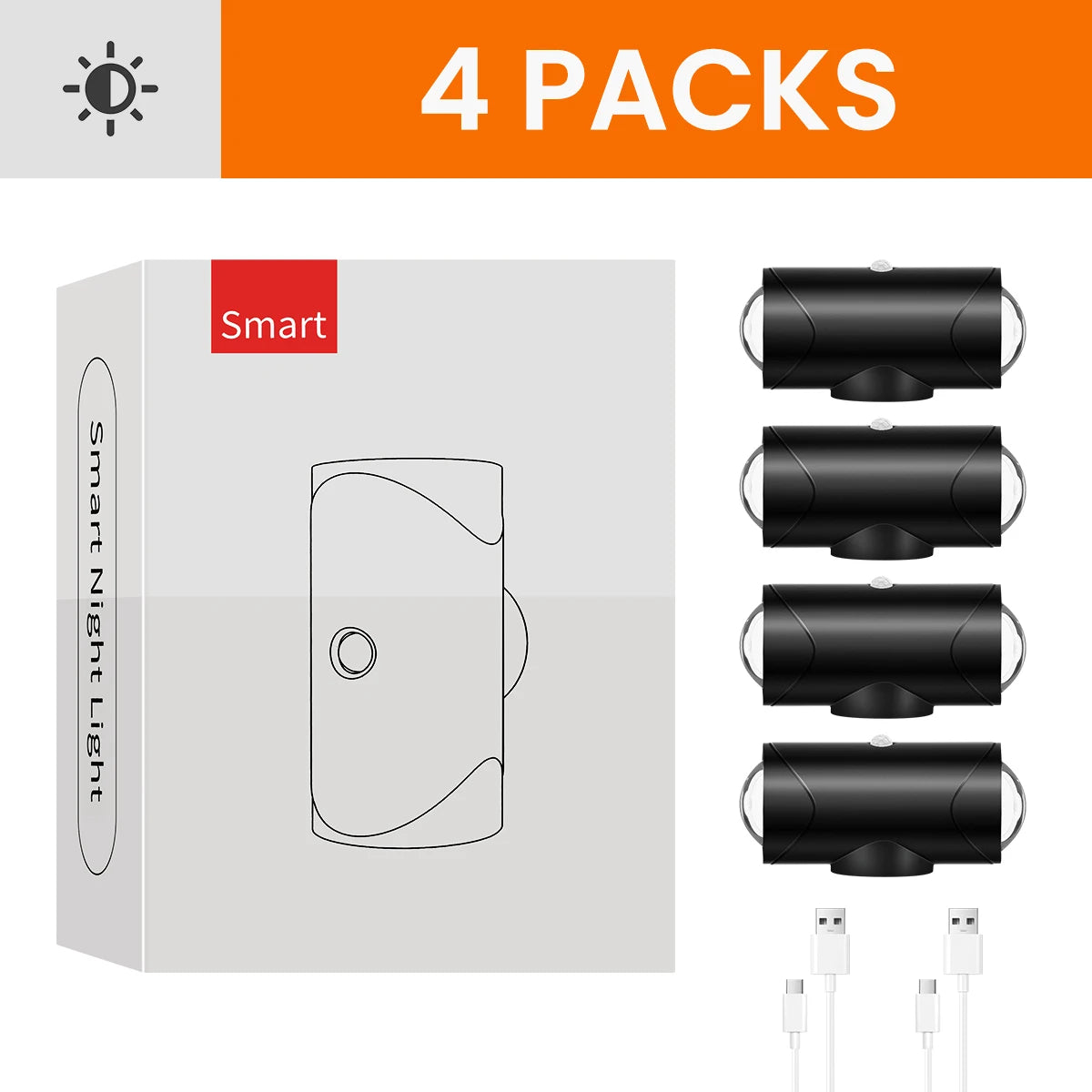 LED Motion Sensor Wall Sconce Night Light USB Rechargeable 8 Colors