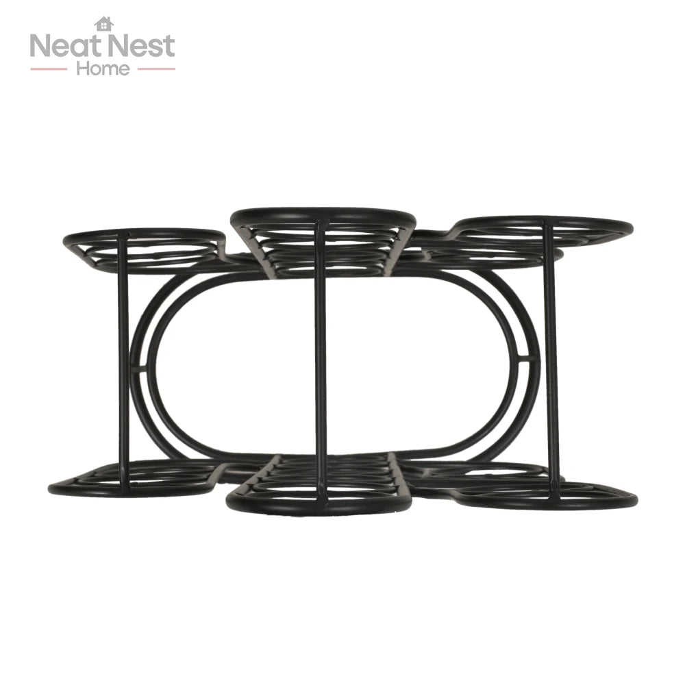 Metal Wall Mount Wine Rack Modern 6-Bottle Holder for Kitchen Bar