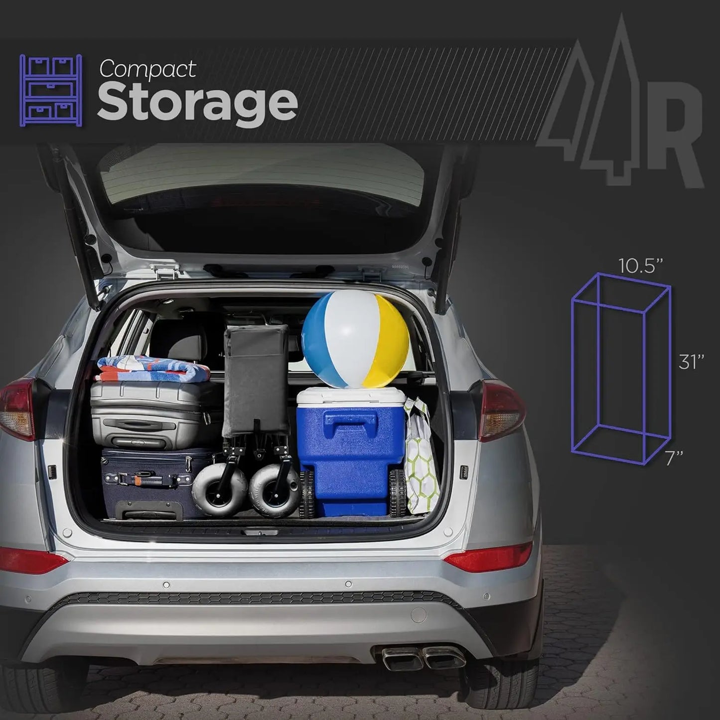 All Terrain Beach Cart with Big Air Wheels Heavy Duty Steel Frame