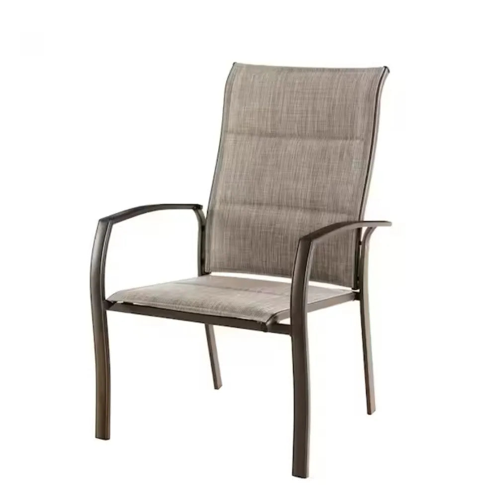 Patio Stackable Chairs Set for 2 Metal Outdoor Dining Chairs Lawn Garden