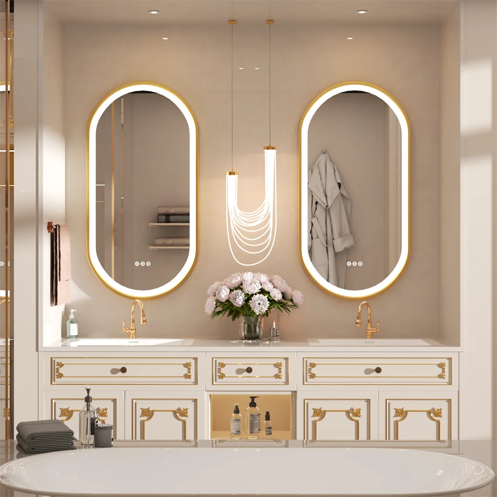 Ljustra Luxury Oval LED Bathroom Mirror with Demister and Memory Function