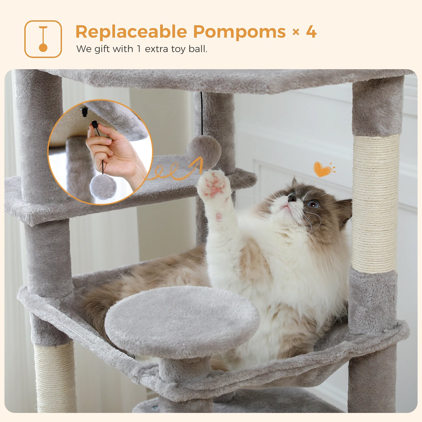 Large Cat Tree Tower Indoor Cats Scratching Posts Hammock Condo Toys