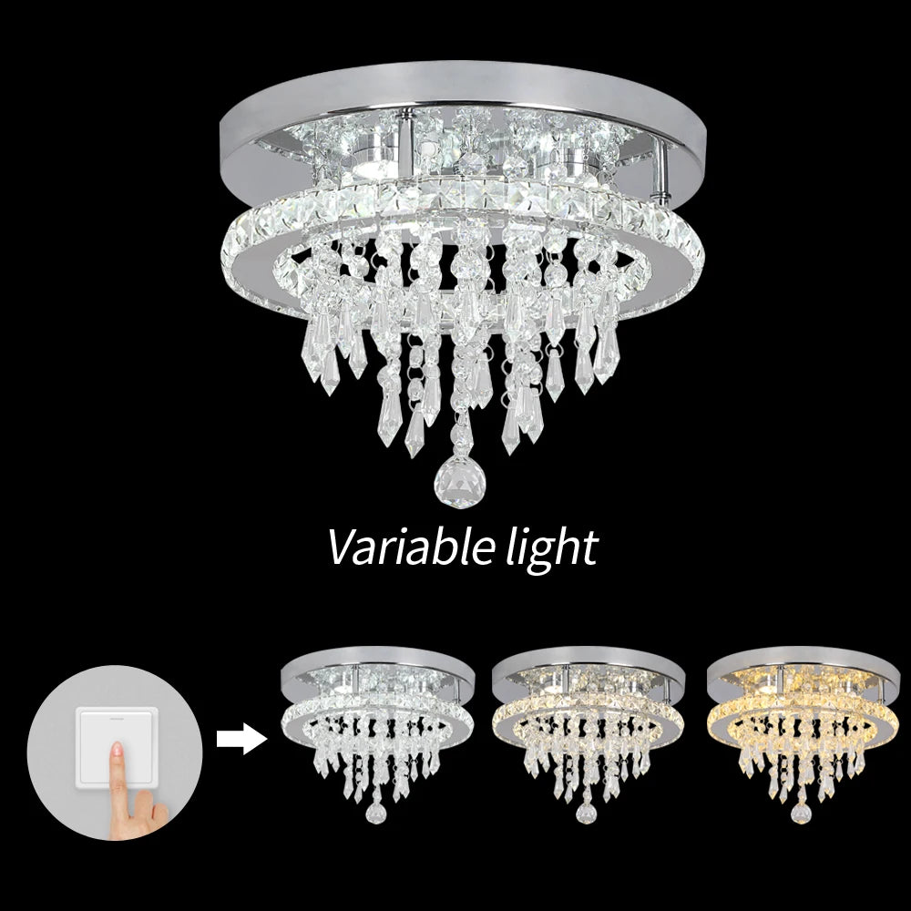 Raindrop LED Crystal Pendant Light Modern Chandelier Ceiling Lamp