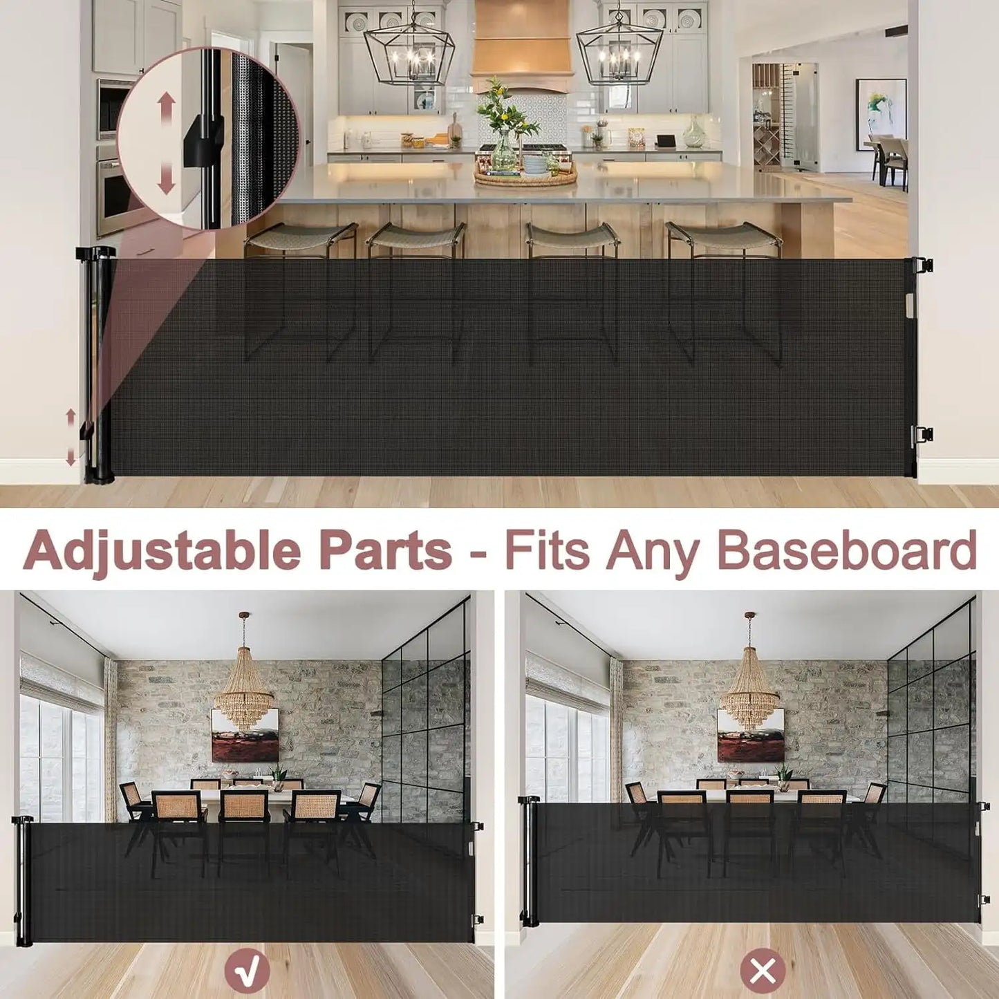 Retractable Baby Safety Gate 120inch Extra Wide Indoor Outdoor Pet Gate
