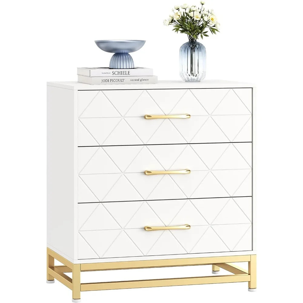 Modern 3 Drawer Dresser Chest of Drawers for Bedroom Storage Solution