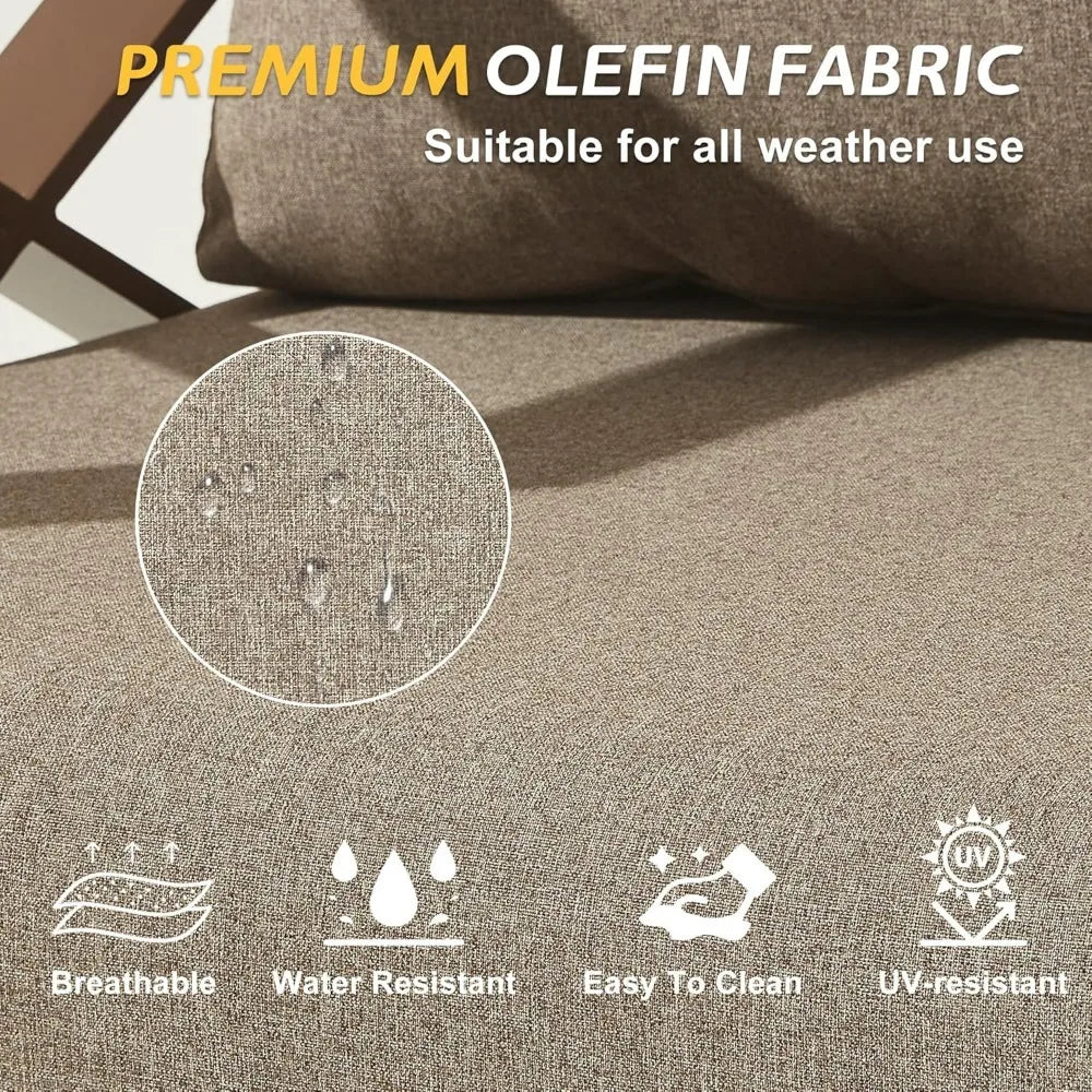 Ljustra Outdoor Aluminum Patio Furniture Set 4-Seater Sofa Coffee Table