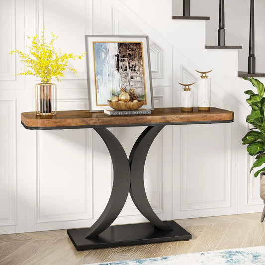 Ljustra Industrial Console Table 40 Inch Narrow Entryway Foyer Accent
