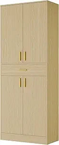 Ljustra 71 Inch Tall Pantry Cabinet Storage with Doors and Shelves