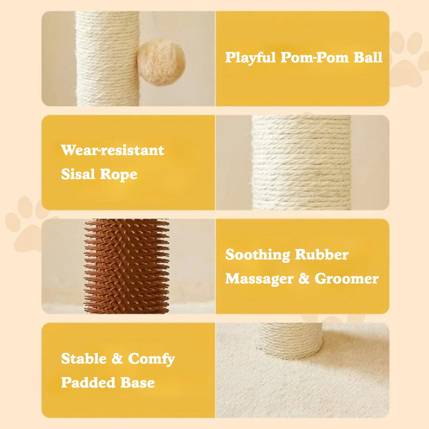 32 Inch Tall Cat Scratching Post with 2 Hanging Balls for Indoor Cats