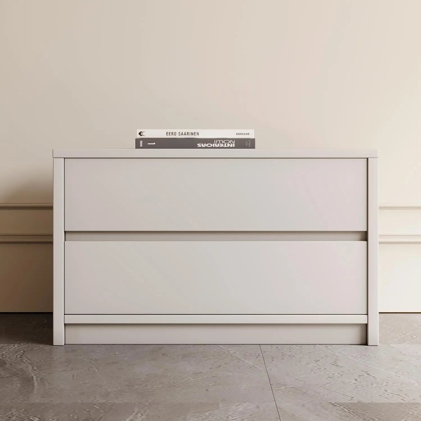 Modern 2-Drawer Side Cabinet Versatile Storage Nightstand Sofa Table