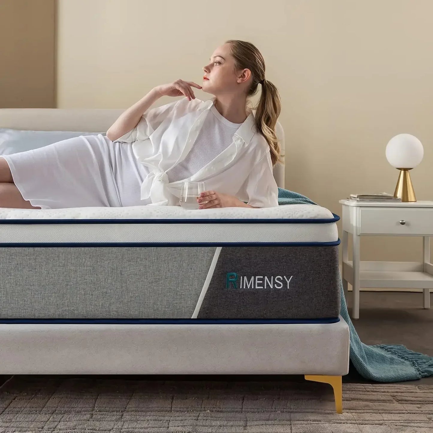 Ljustra Queen 10 Inch Hybrid Mattress Gel Memory Foam Innerspring