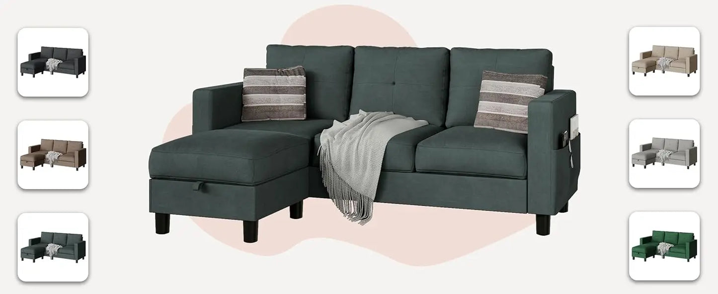 Ljustra Sectional Sofa with Storage L Shaped Couch for Small Spaces
