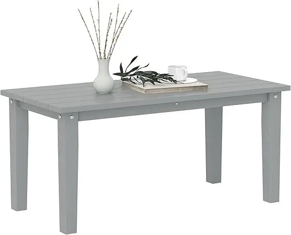 Outdoor Coffee Table HDPE All-Weather Rectangular Patio Furniture