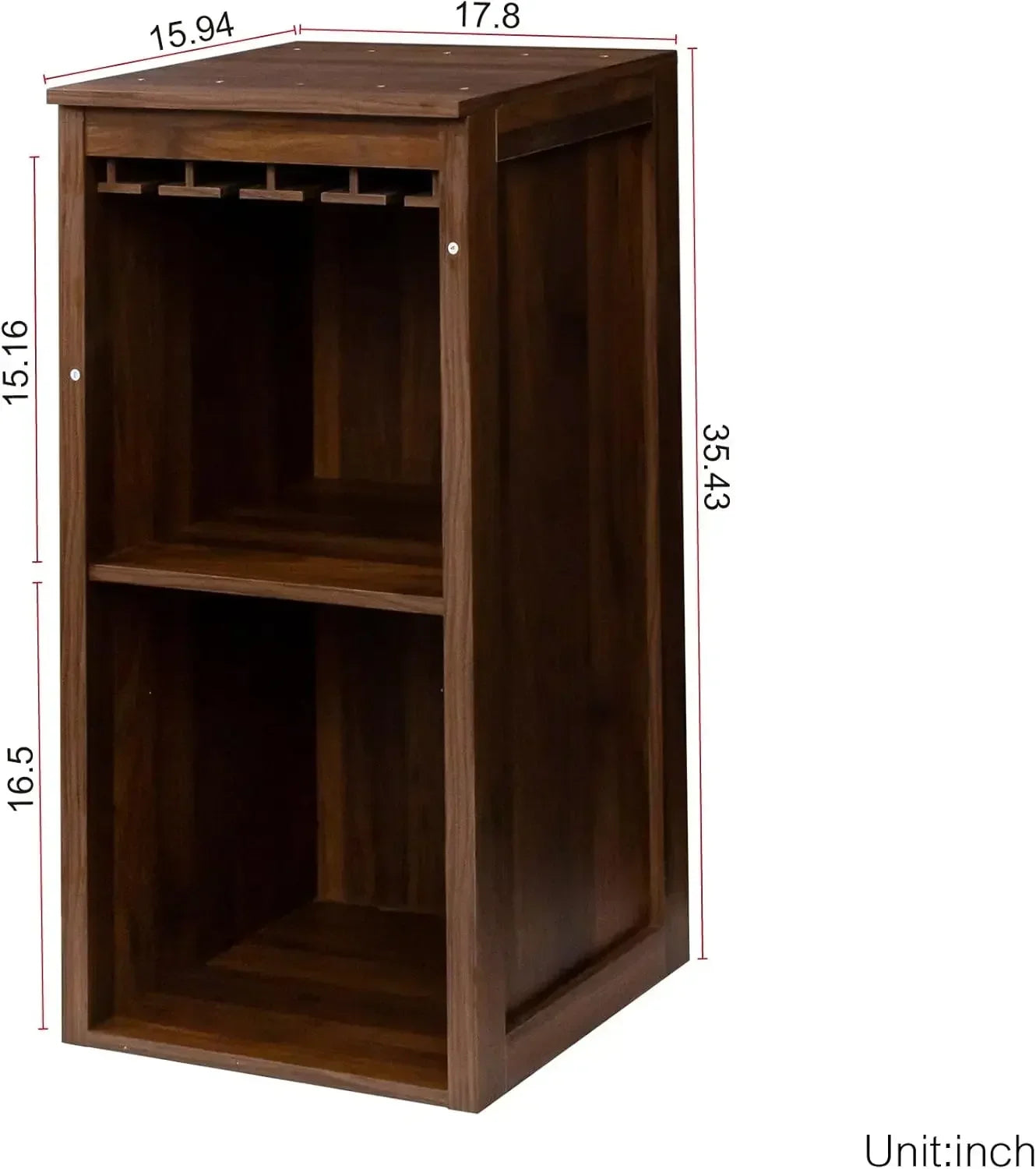 Modular Wine Bar Cabinet Kitchen Hutch Storage Cabinet with Open Shelves