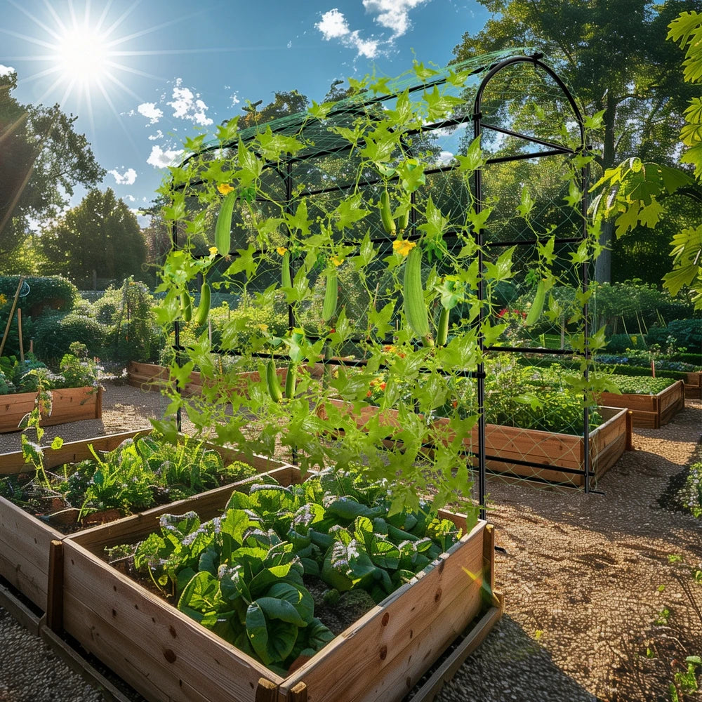 U-Shaped Metal Garden Trellis Support Frame for Climbing Plants