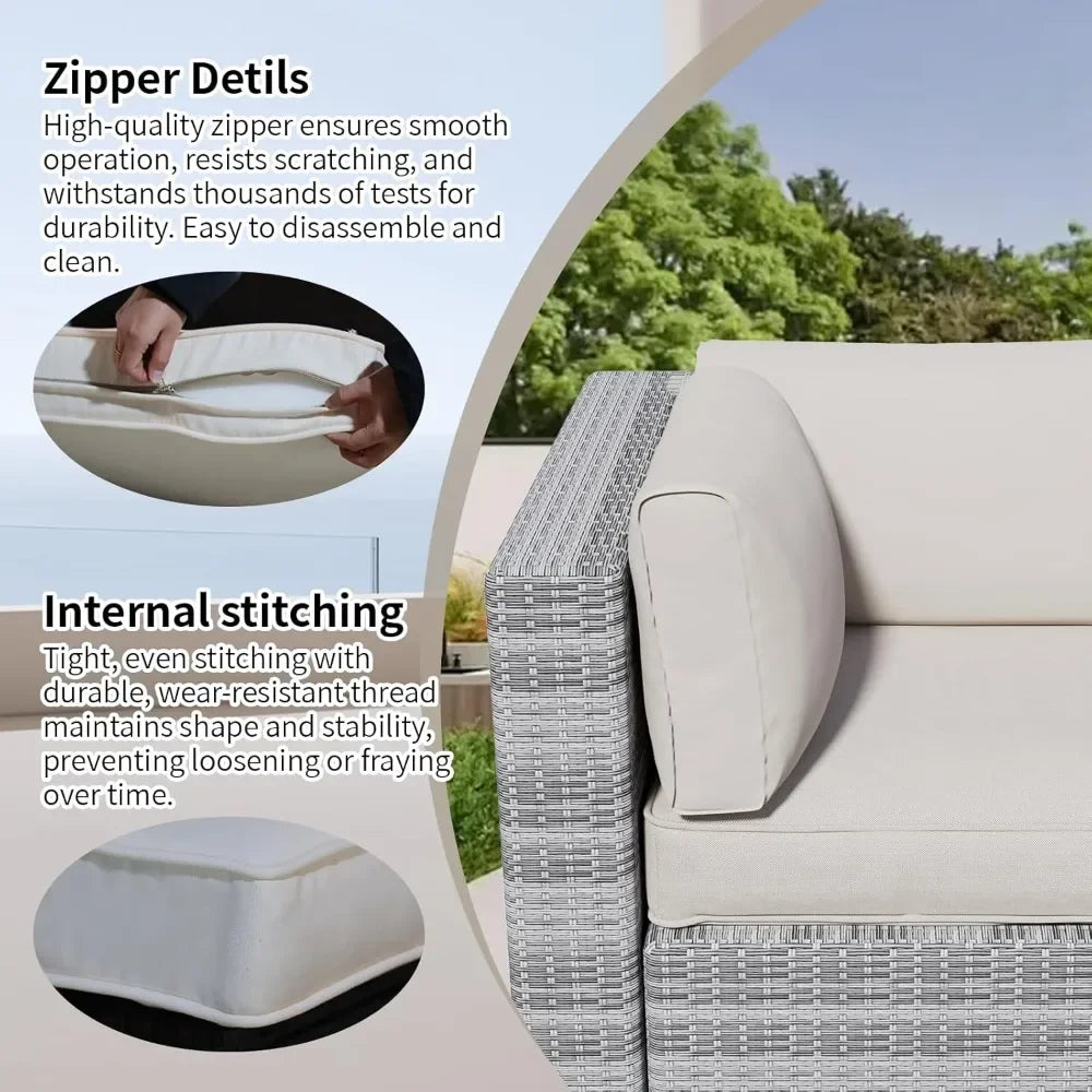 Outdoor Patio Furniture Cushions Waterproof Sofa Couch Replacement Foam 14 Piece